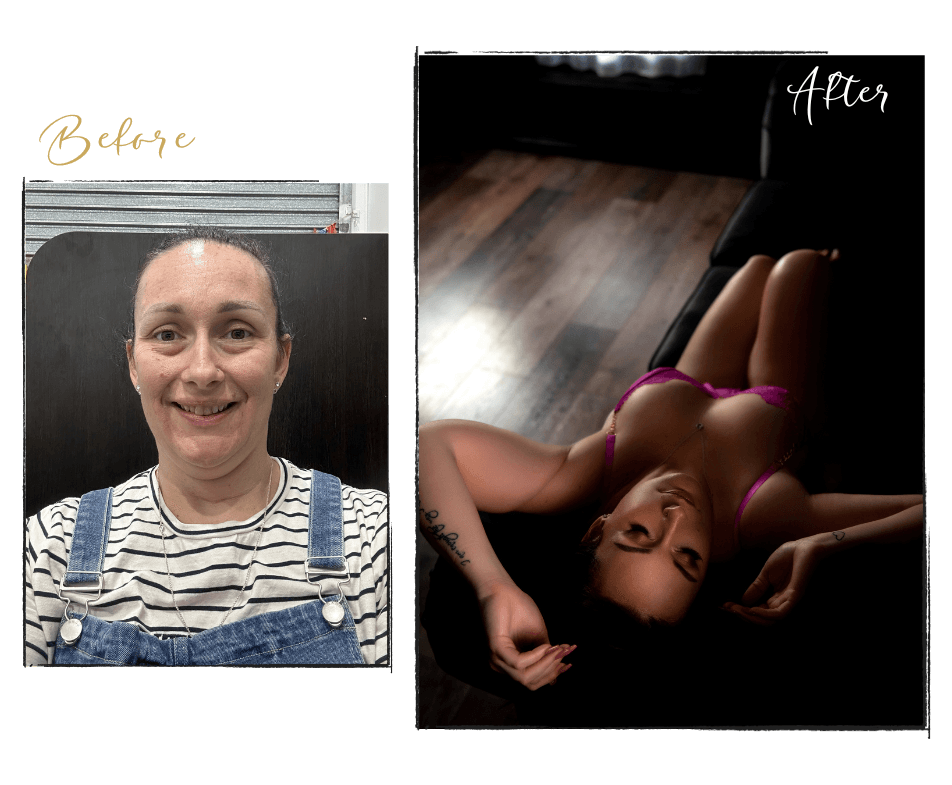 Heather before and after