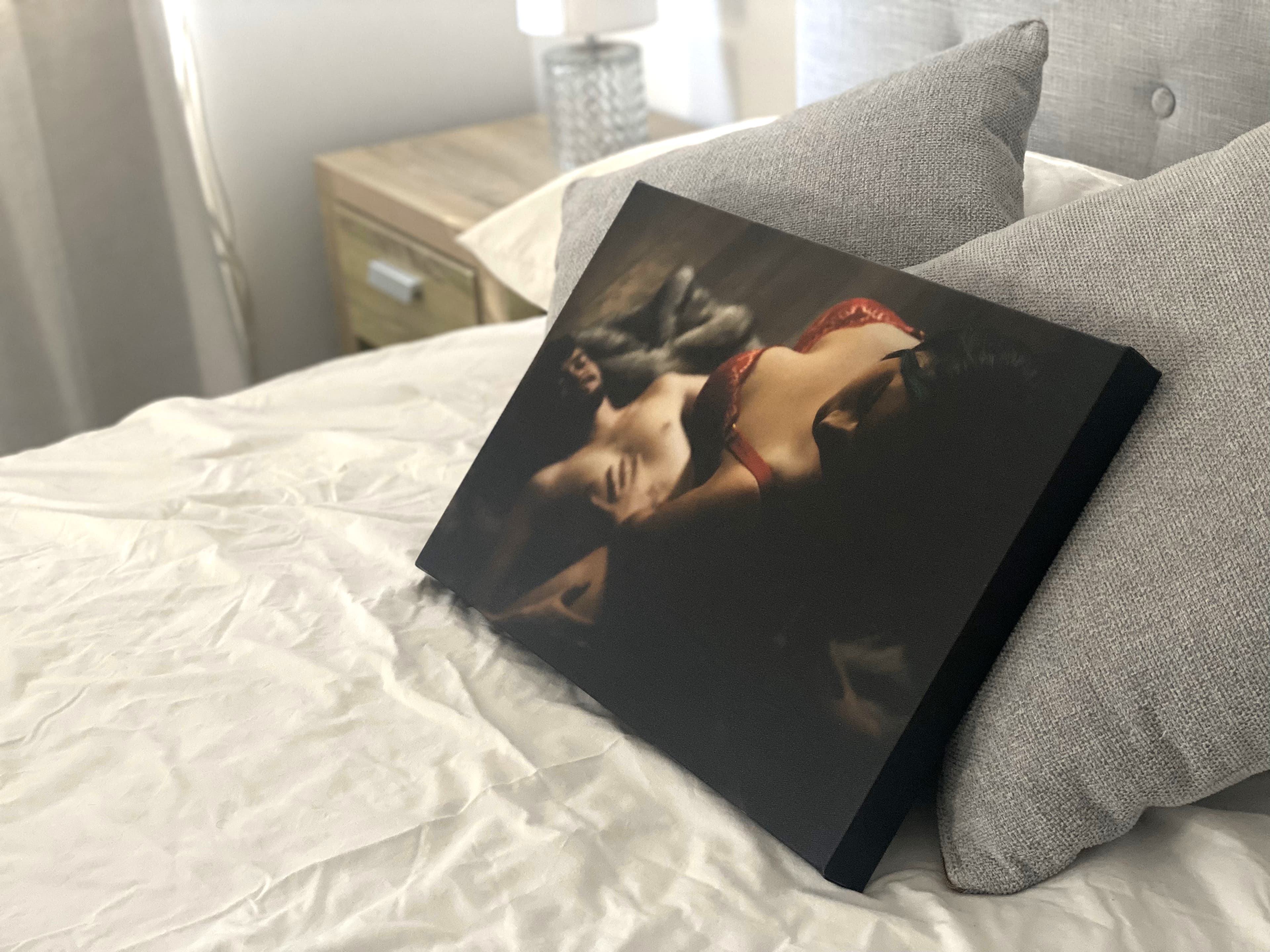 Australian-made textured canvas boudoir wall art print