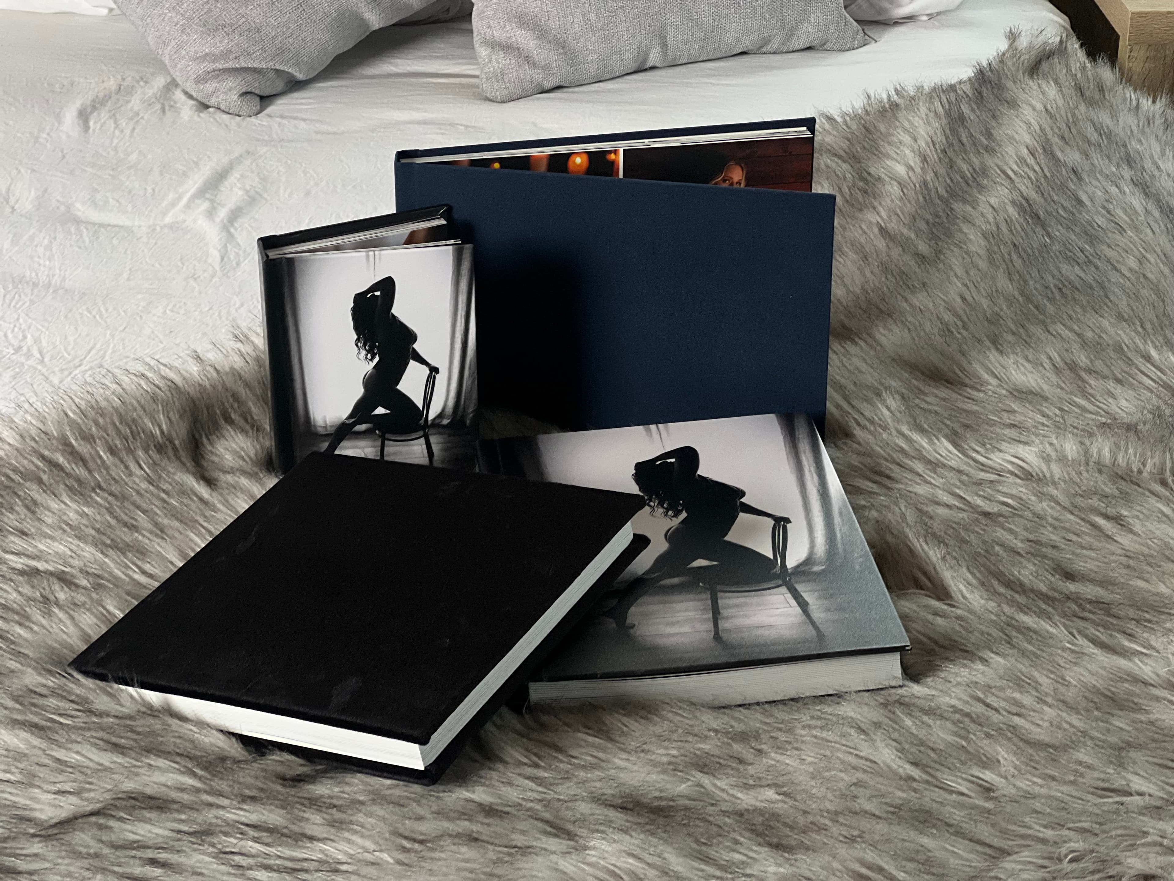 Luxury boudoir photo album with textured cover - handcrafted in Portugal