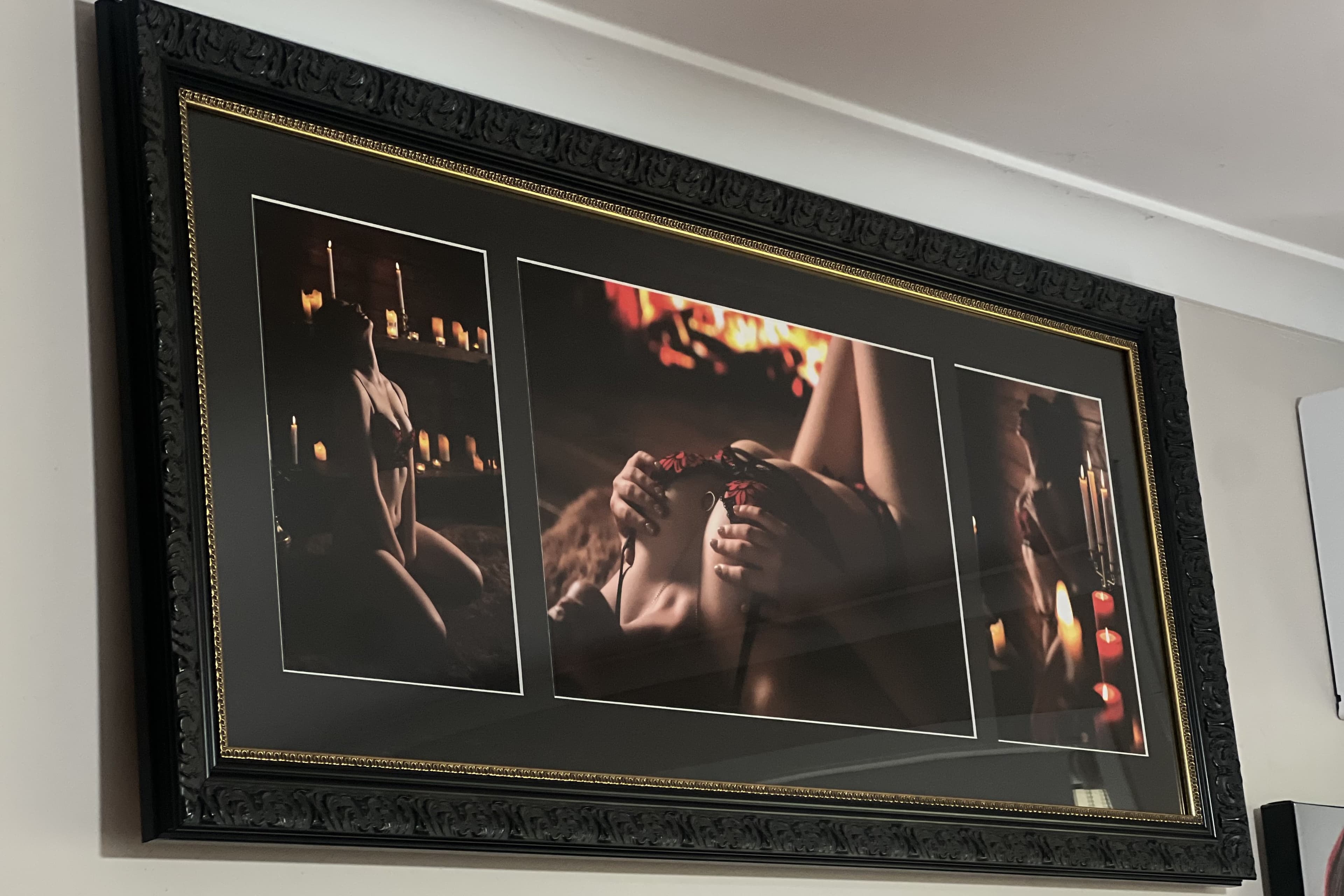 Stories multi-image boudoir wall art display - New York style